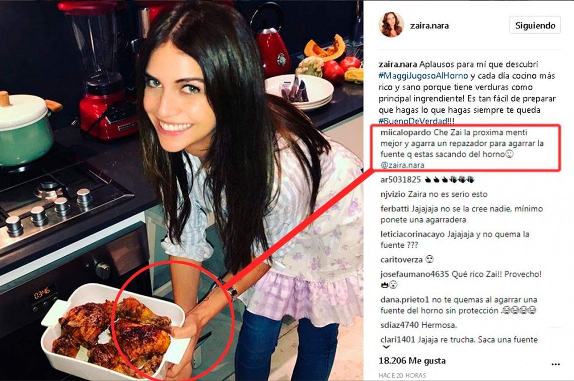 El increíble blooper de Zaira Nara en Instagram