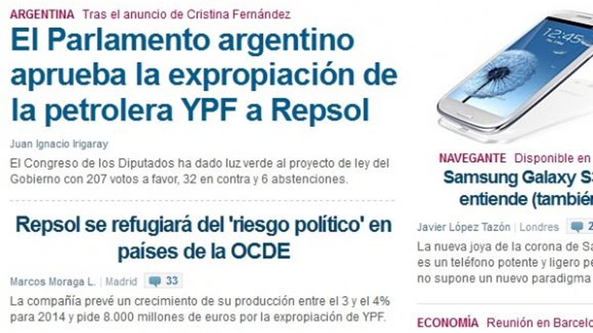 Medios españoles se hicieron eco de la expropiación de YPF