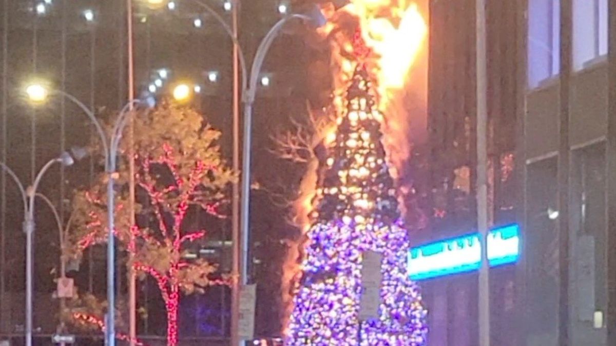 Nueva York Incendiaron Un Gigantesco Rbol De Navidad