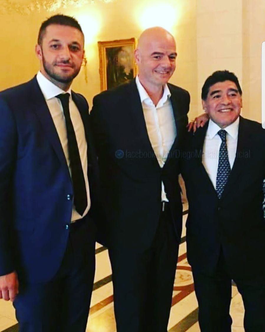 Maradona Estara En La Final Y En La Previa Se Reunio Con El Presidente De Palestina Rusia 2018 Diego Maradona Fifa Gianni Infantino Palestina Matias Morla