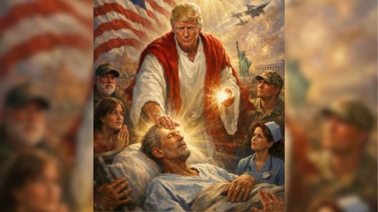 Trump publicó su imagen imitando a Jesús, y luego la bajó