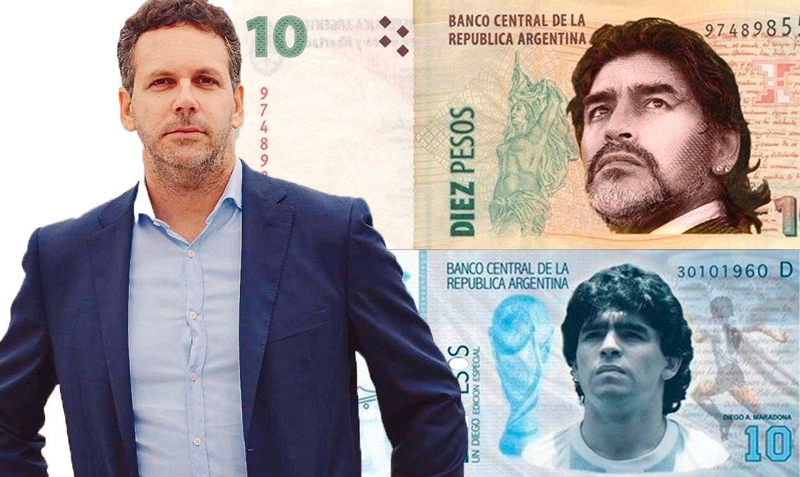 Al nuevo presidente del Banco Central, Guido Sandleris, le gustaría ver a Diego Maradona en el billete de $10