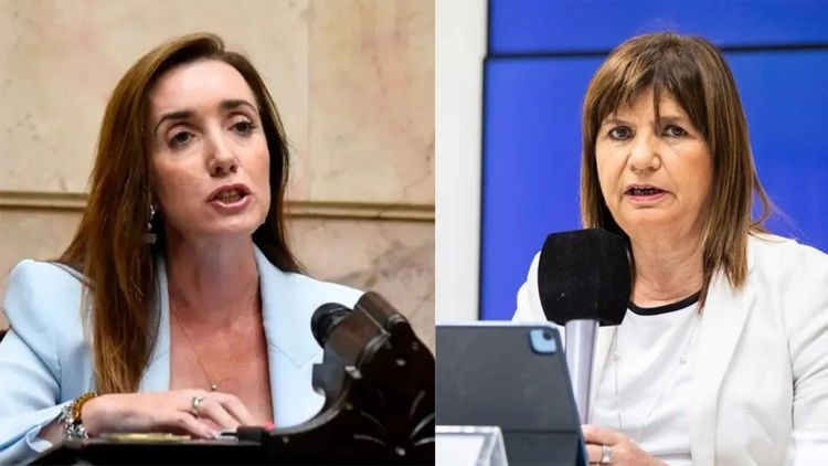 La ministra de Seguridad, Patricia Bullrich, apunto contra la vicepresidenta Victoria Villarruel.