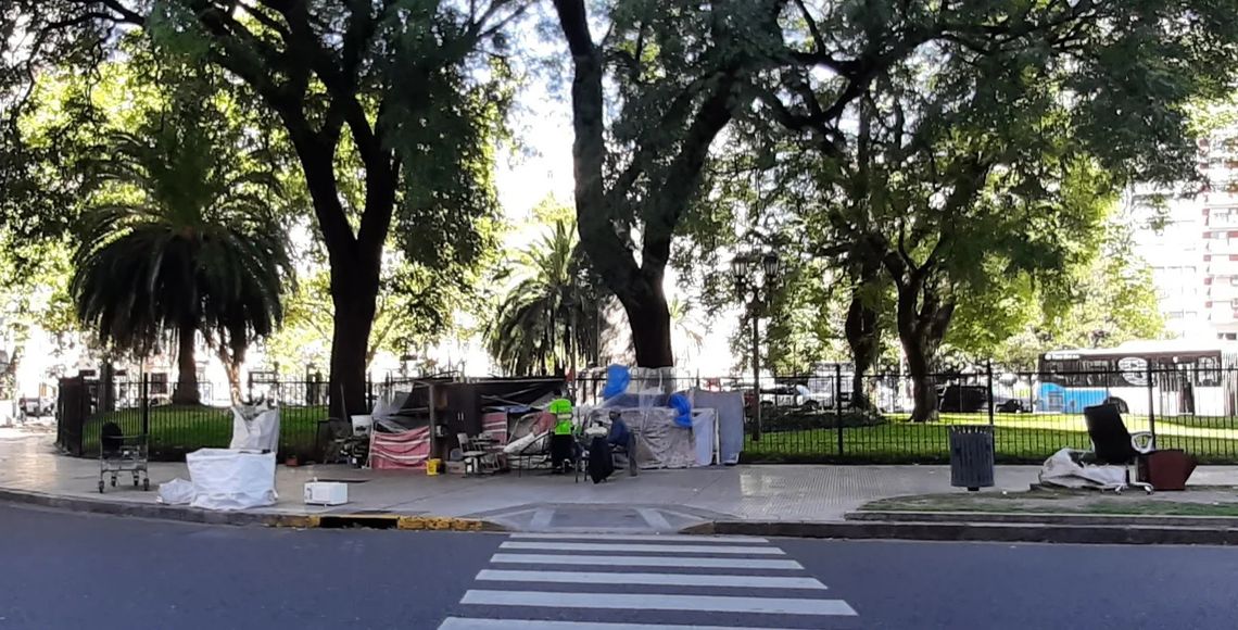 Una de las tantas ranchadas que se montan en la ciudad de Buenos Aires.