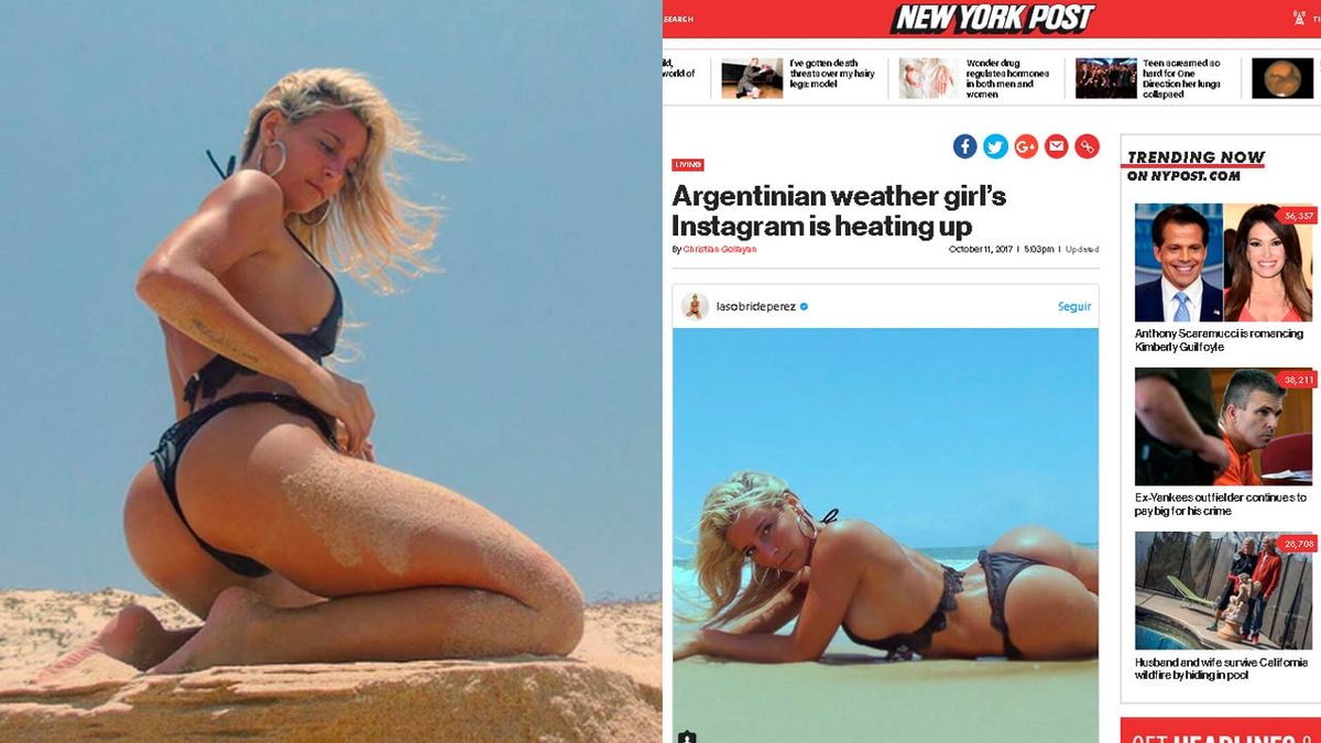 Por estas fotos, el New York Post calificó a Sol Pérez como la chica del  clima más hot