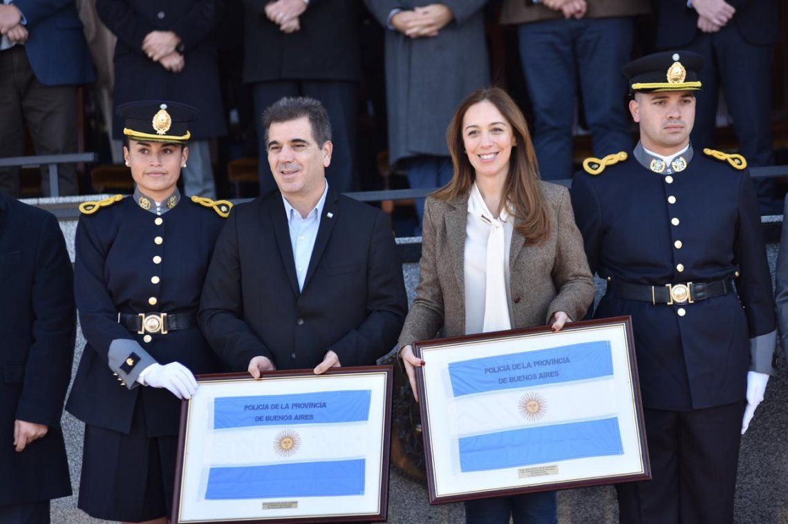 Vidal y Ritondo participaron de la jura a la bandera de 2300 cadetes de la Policía de la Provincia