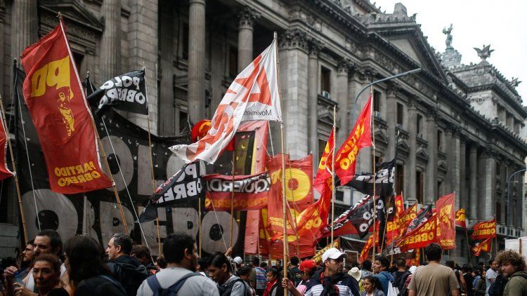Acto por el Día del Trabajador en Plaza de Mayo.&nbsp;