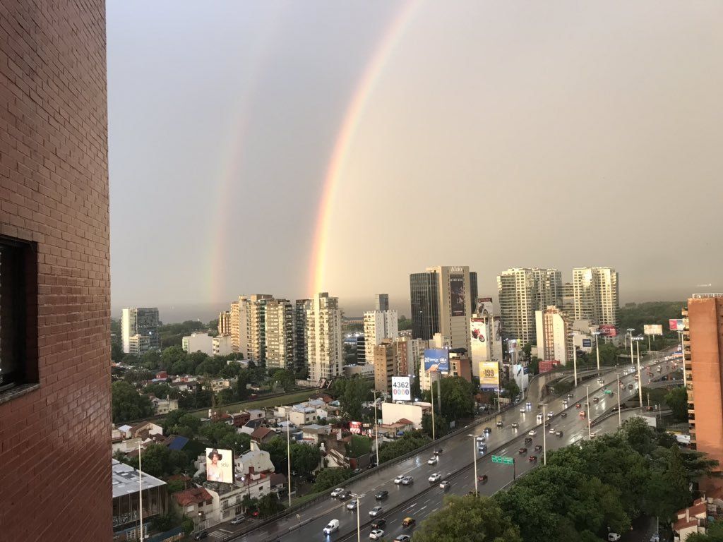 ¿Dios es de River? Tras la consagración, un doble arcoiris cubrió la ciudad de Buenos Aires
