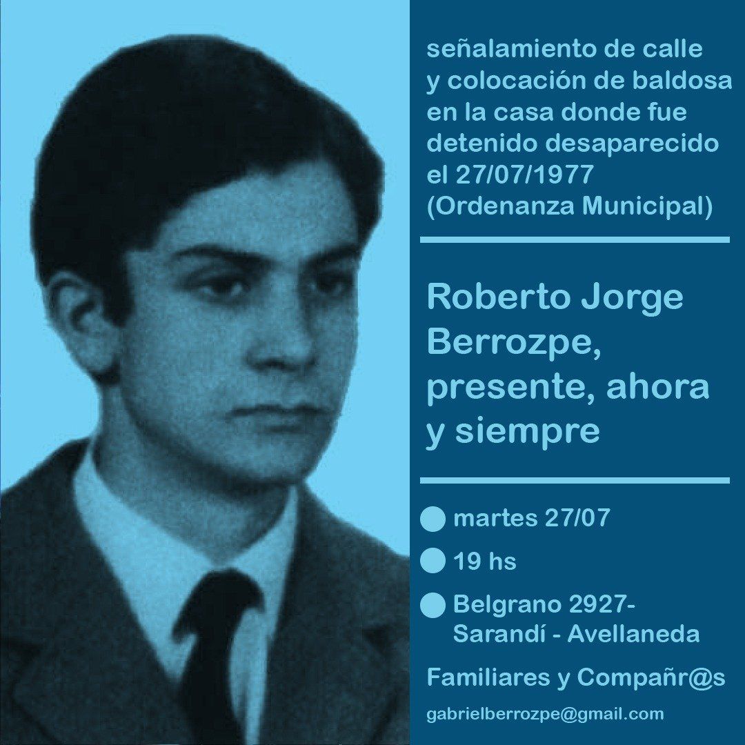 Homenaje al dirigente gremial Roberto Jorge Berrozpe