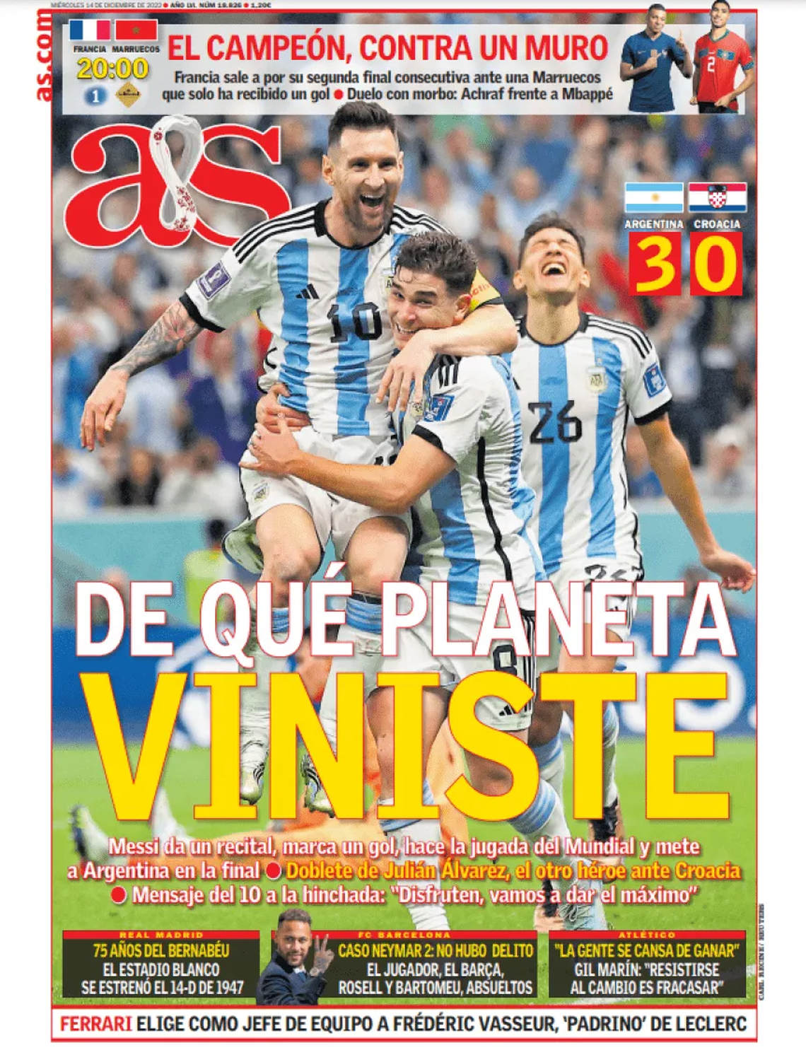 Messi acaparó las portadas de los principales medios del mundo