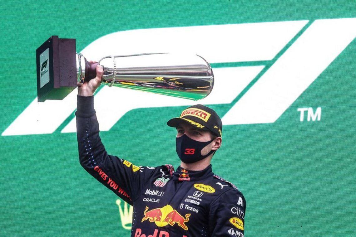 Max Verstappen celebra el Gran Premio de Bélgica.