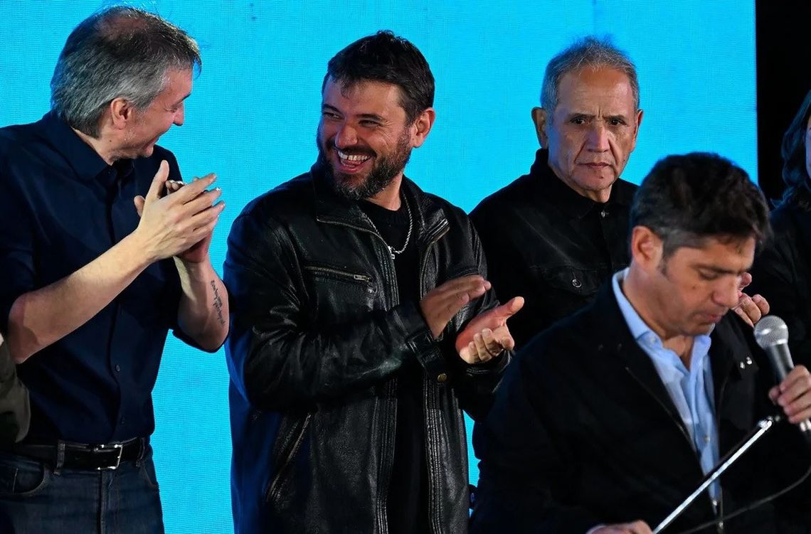 Axel Kicillof, Máximo Kirchner y Juan Grabois.
