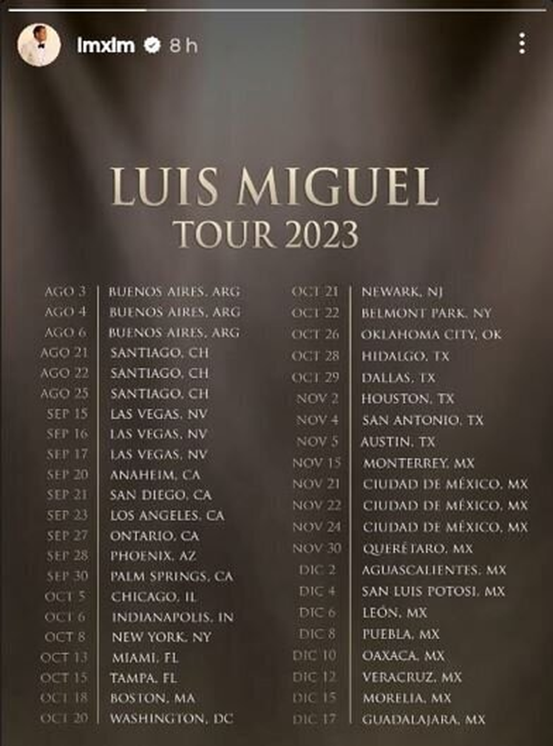 Cuánto Salen Las Entradas Para Ver A Luis Miguel En El Movistar Arena