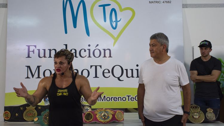 Alejandra “Locomotora” Oliveras y Ramón Vera, presidente de la Fundación Moreno te Quiero-  Foto: Mauricio Mussari  