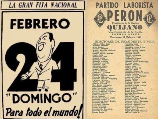 La fórmula Perón-Quijano obtuvo 1.527.231 sufragios por el Partido Laborista.