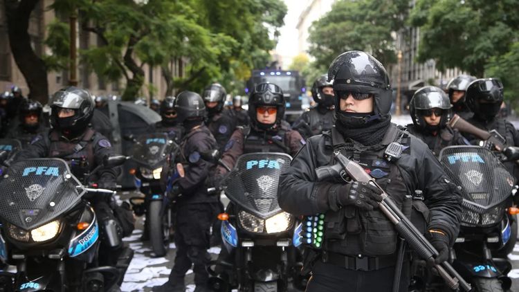 Gran operativo de seguridad para la Marcha Federal. Foto NA.