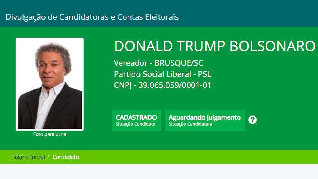 Candidato brasileño a concejal usará el nombre de Donald Trump Bolsonaro
