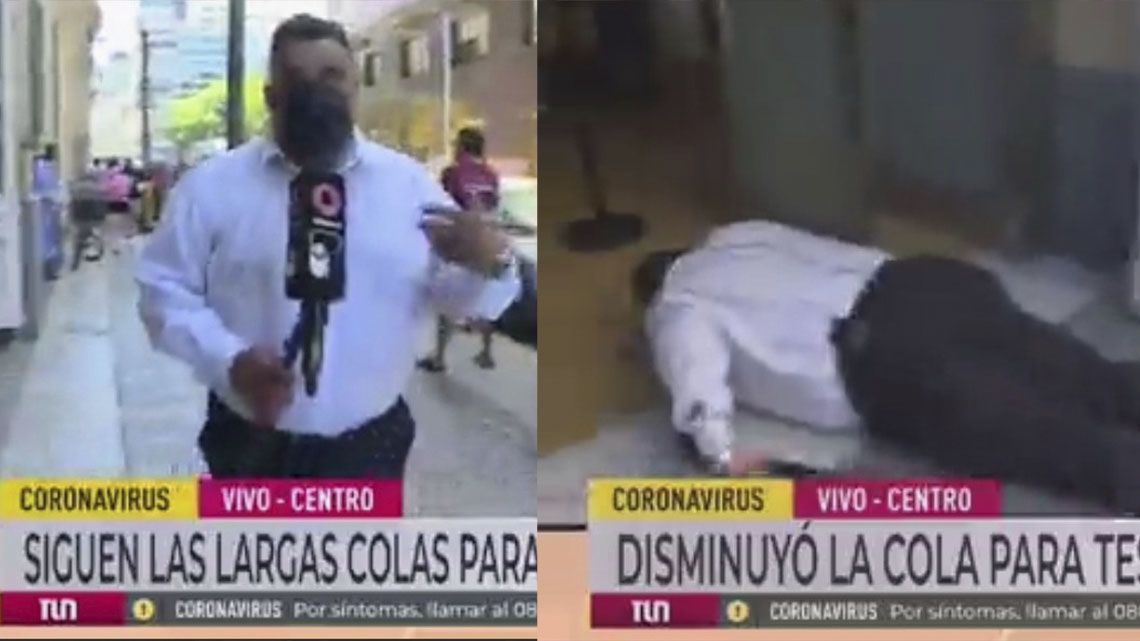 Un periodista de El Nueve se desmayó en vivo.