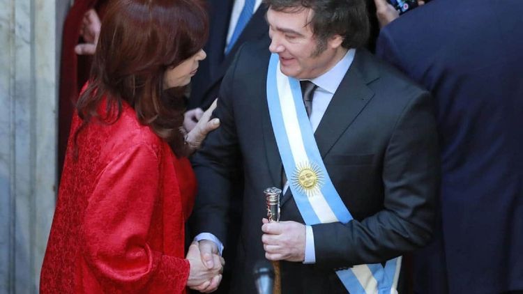 Cristina Kirchner y Javier Milei, el pasado 10 de diciembre, durante la asunción presidencial del libertario.