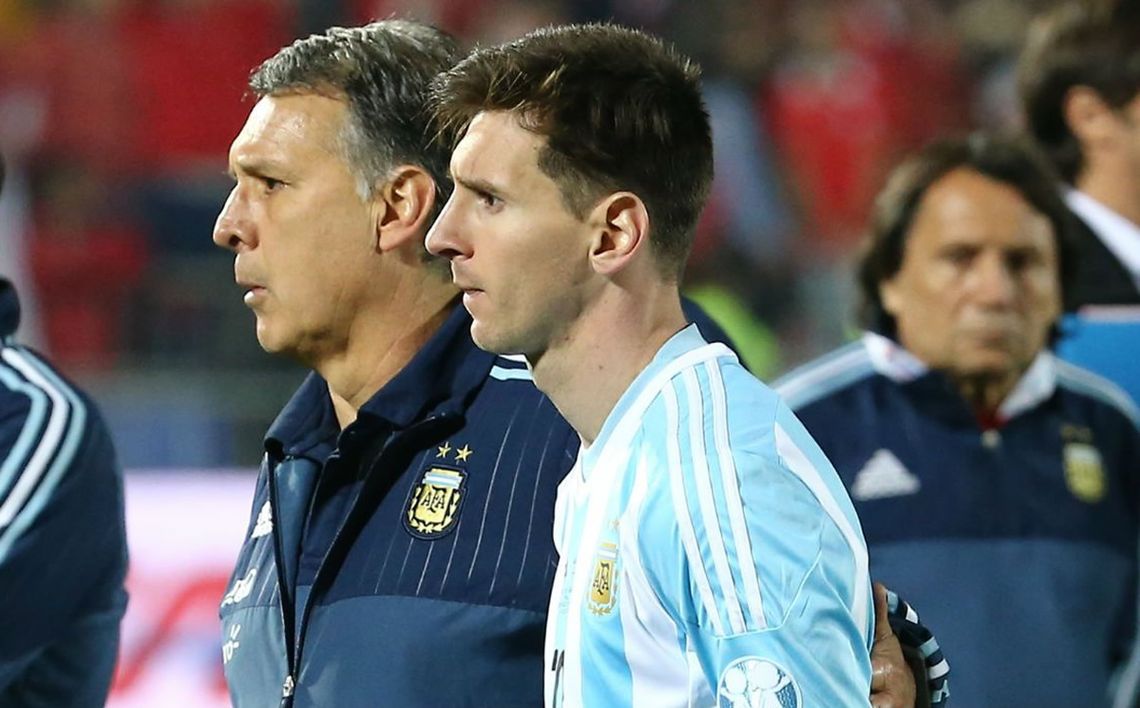 Messi junto a Gerardo Martino en la Selección Argentina.