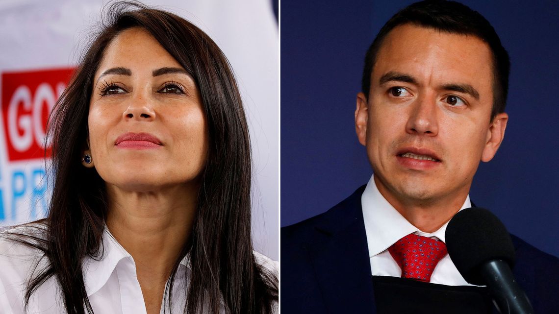 Luisa González y Daniel Noboa disputan el ballotage presidencial en Ecuador.