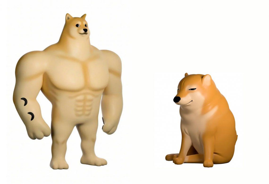 Memes: el perro fuerte y el perro débil ahora son juguetes