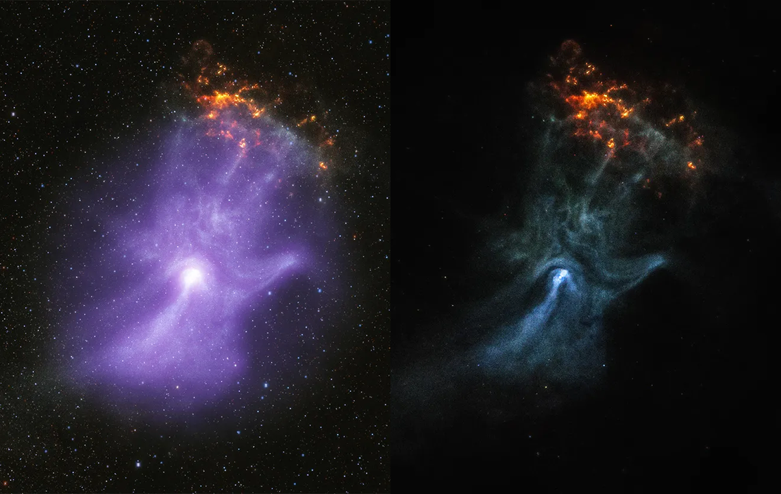 Telescopios de rayos X revelan los huesos de una mano cósmica fantasmal
