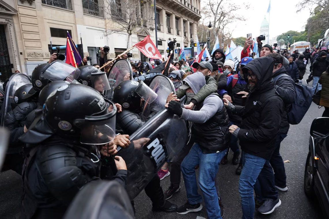 Indidentes en la marcha de jubilados. 