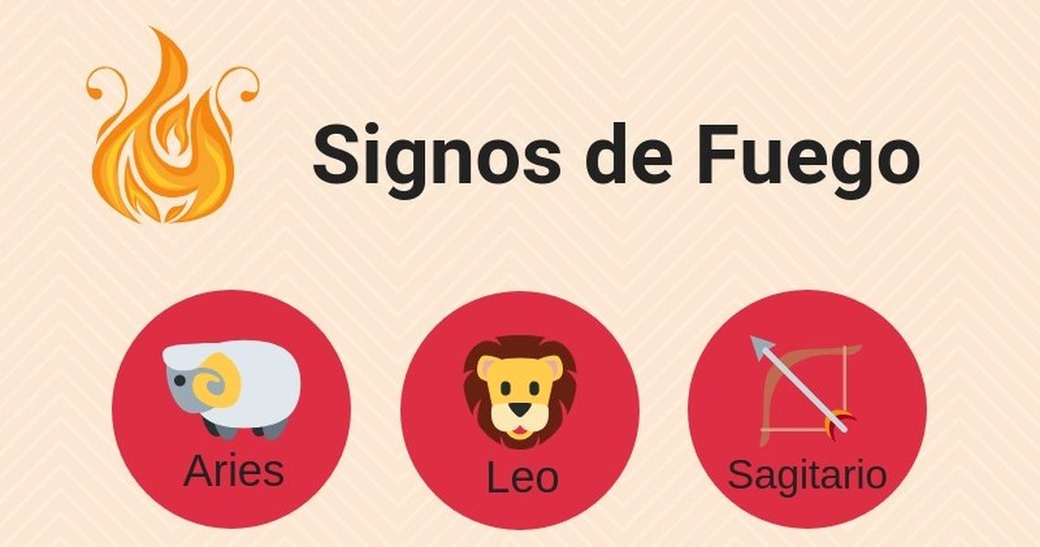 Signos de fuego: Aries, Leo y Sagitario.