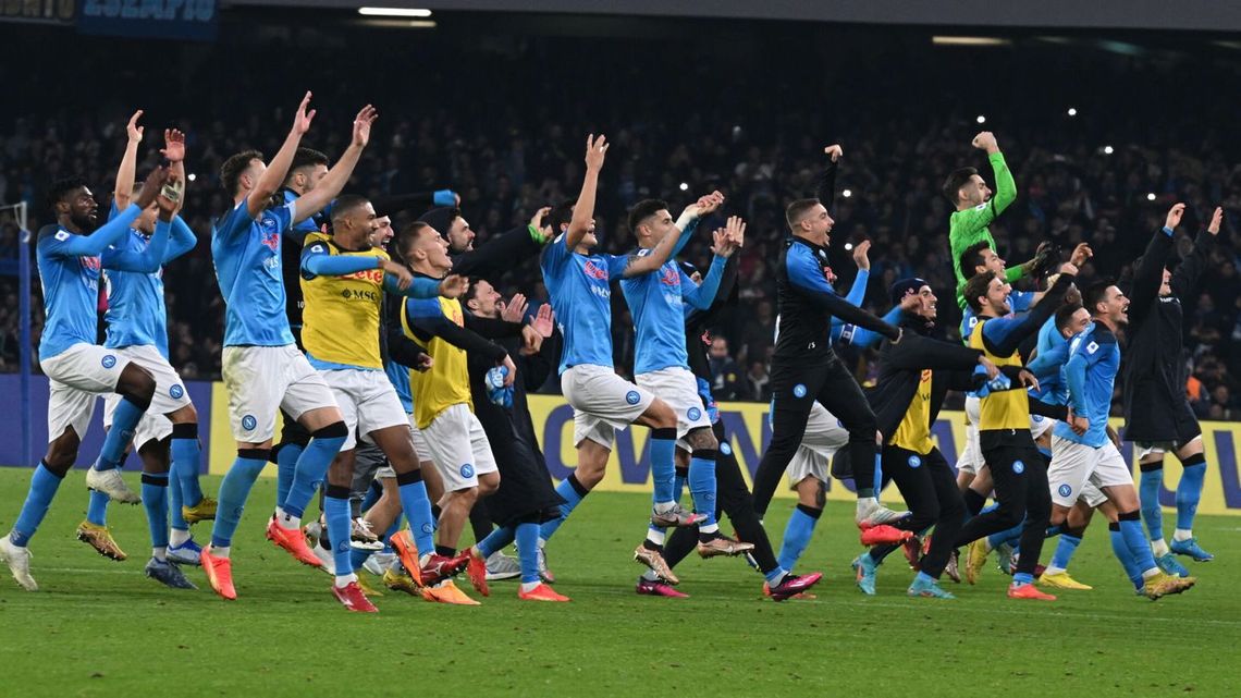 El festejo del Napoli. 