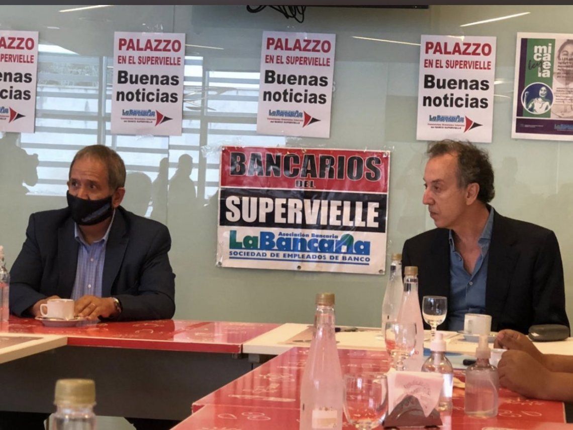 Sergio Palazzo (La Bancaria) y Patricio SUpervielle (pesidente del Banco Supervielle)