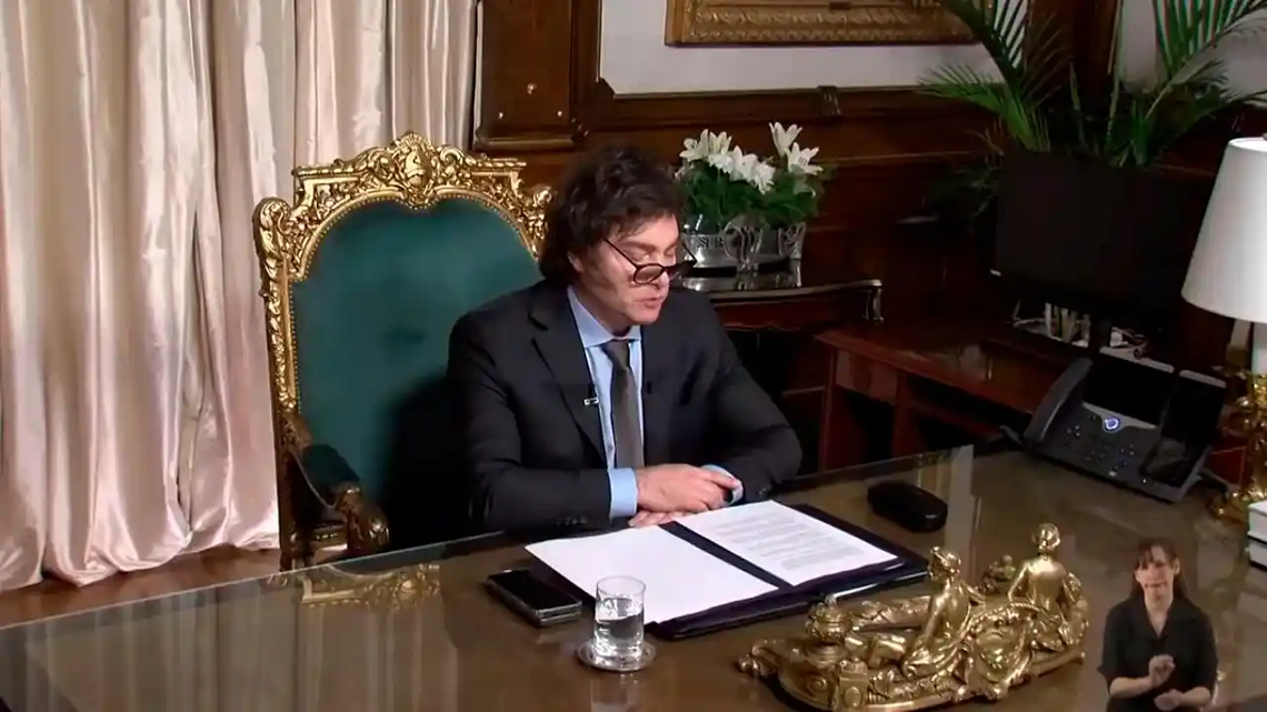 Milei destacó las reformas implementadas y pidió al Congreso que apruebe la Ley Ómnibus.