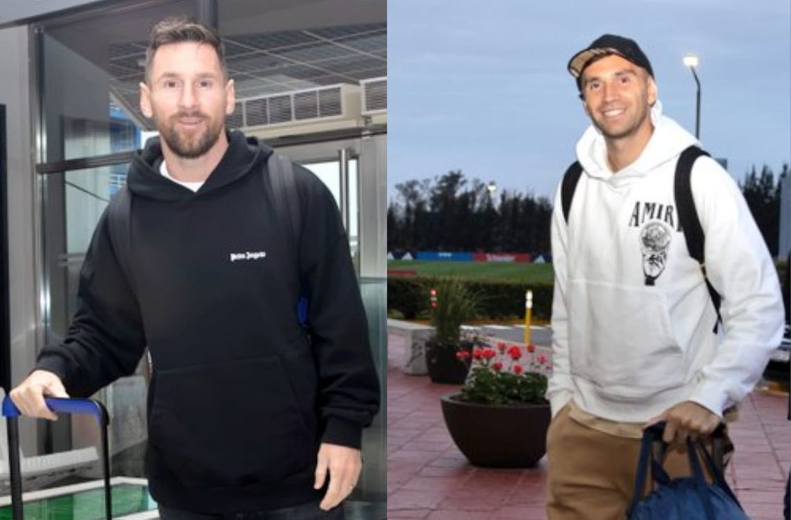 Lionel Messi en su llegada al país para sumarse a la Selección Argentina.