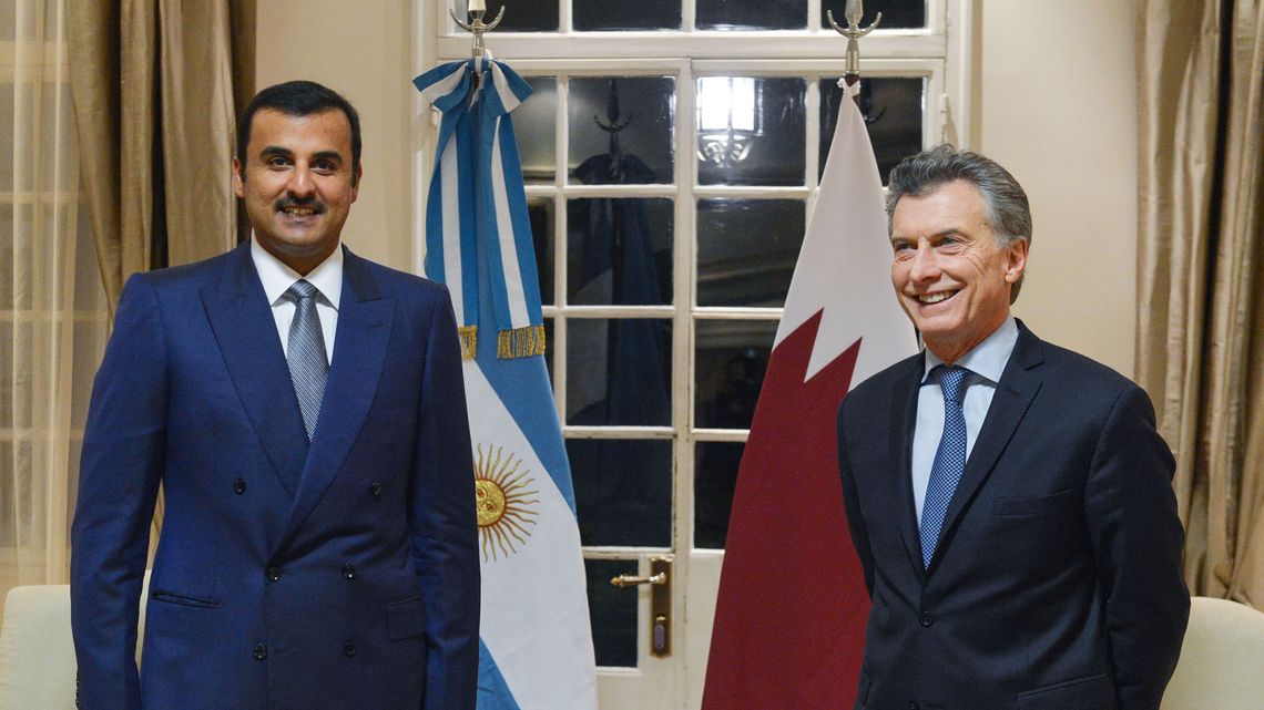 Macri y el emir de Qatar.
