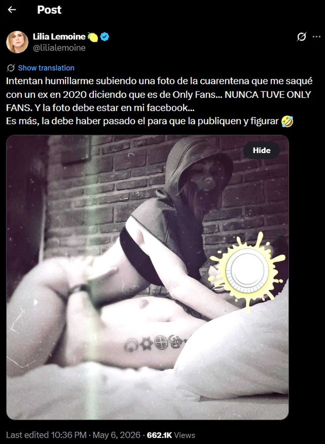 La publicaciÃƒ³n de Lilia Lemoine en X generÃƒ³ un fuerte debate polÃƒ­tico y mediÃƒ¡tico por el contenido de la imagen.