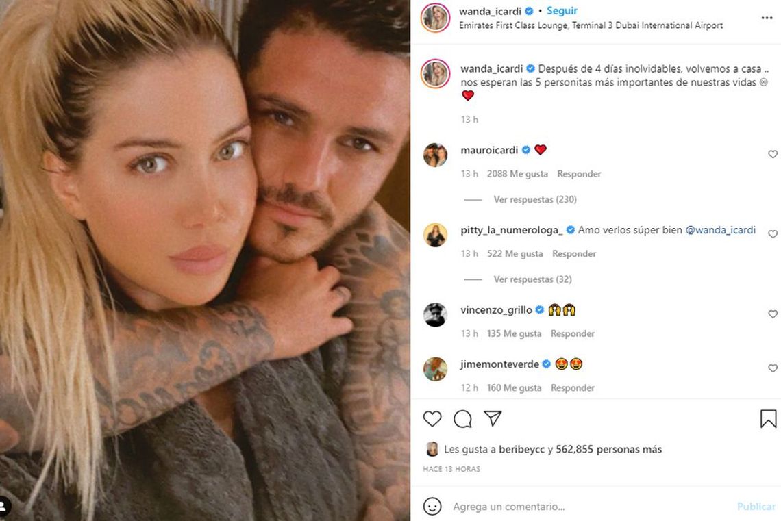 Wanda Nara le dedicó a Mauro Icardi un apasionado mensaje antes de su regreso a París.