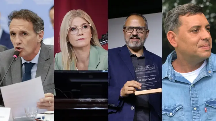 Gabriel Katopodis, Verónica Magario, Diego Valenzuela y Alejandro Bondarenko, candidatos en las elecciones de este domingo.