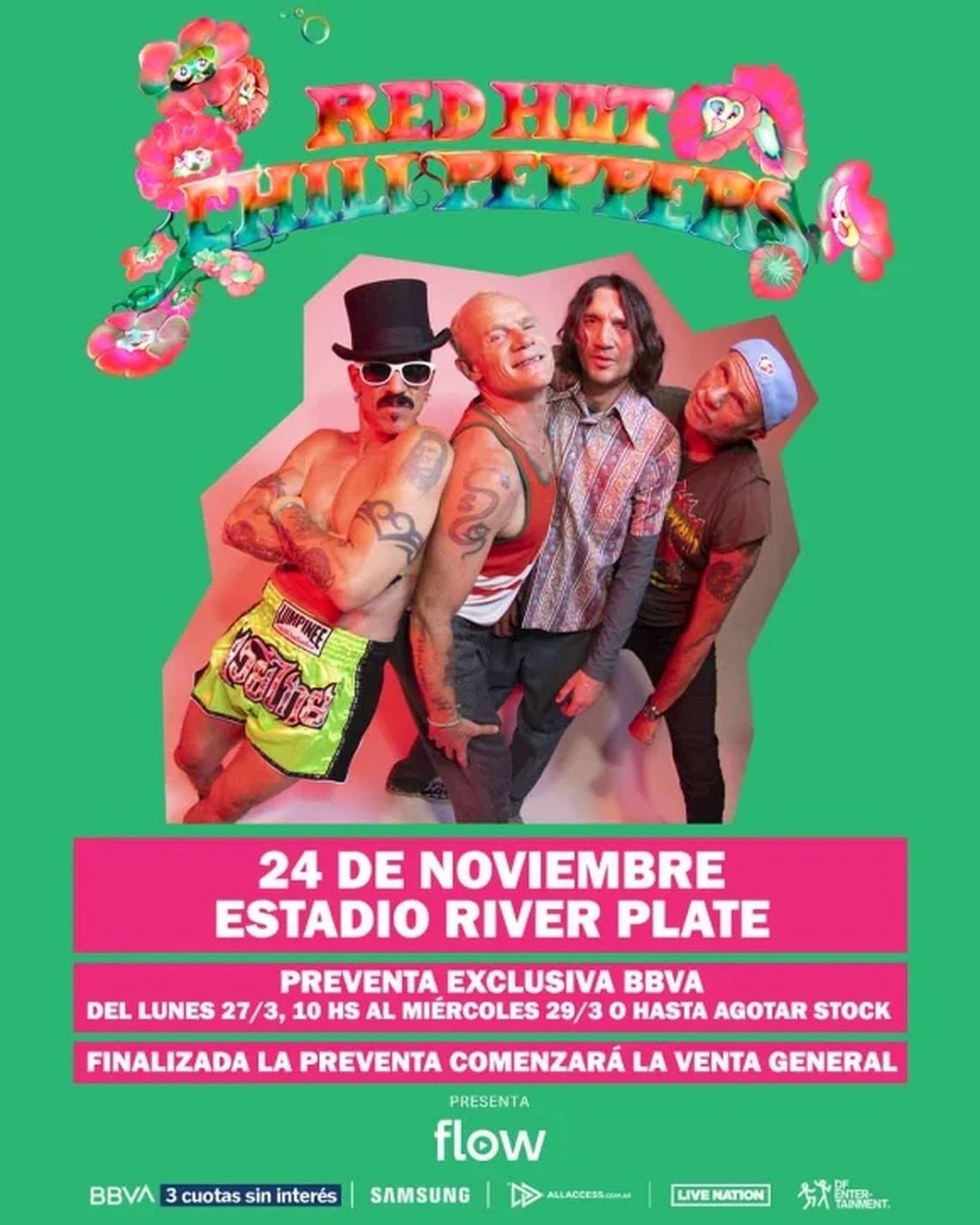 Red Hot Chili Peppers tocará en River. 