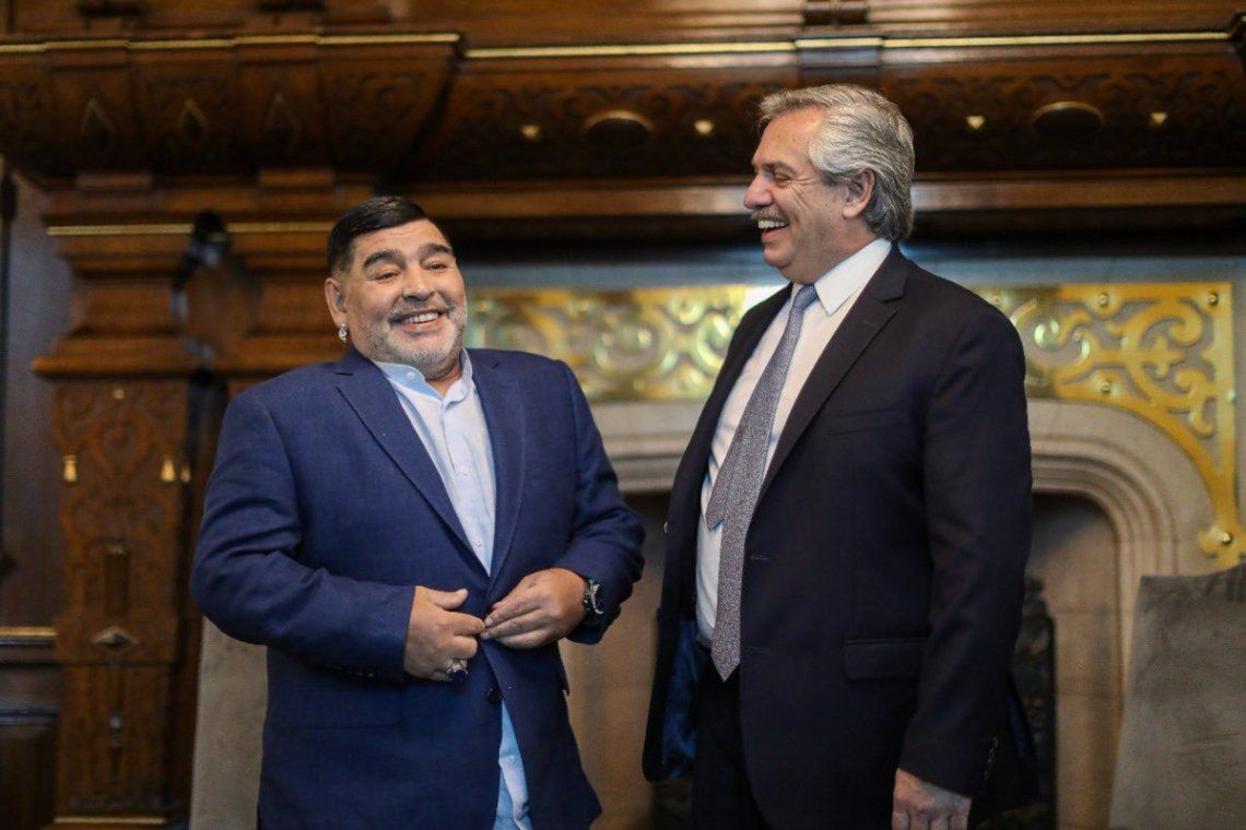 Diego Maradona y Alberto Fernández
