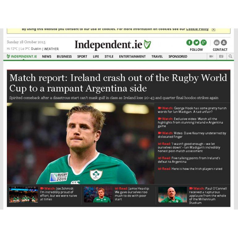 La prensa irlandesa destaca “el lado agresivo” de Los Pumas