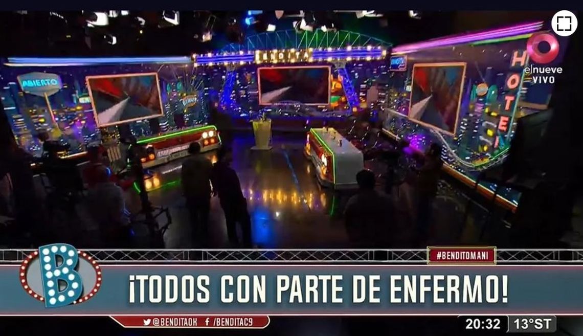 El piso de Bendita Tevé sin conductor ni panelistas, salió al aire igual. 