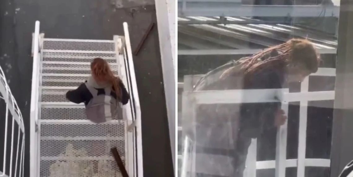 Video: una mujer se subió a la torre de control de Aeroparque y fue arrestada.