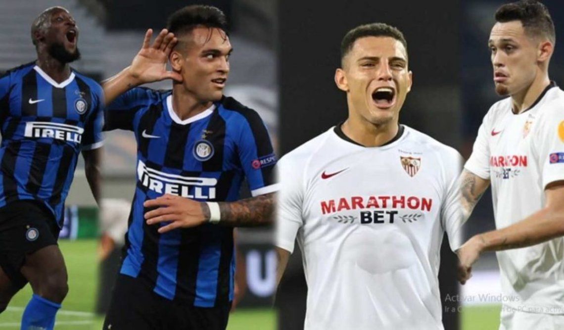 El Inter de Milán y el Sevilla empatan 2 a 2 en el primer tiempo