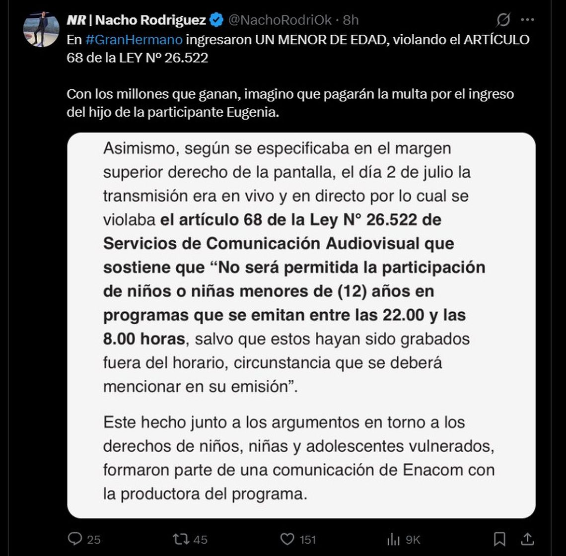 El documento que confirma la denuncia que pesa sobre GH. 