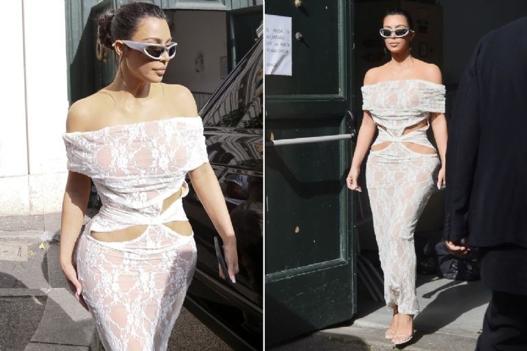 Kim Kardashian fue al Vaticano con un sensual vestido