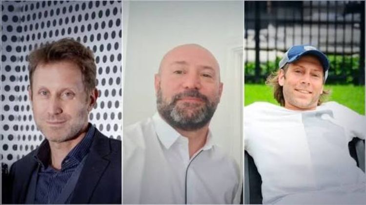 Los hermanos Jonathan y Emmanuel Kovalivker, dueños de la droguería Suizo Argentina, y el extitular de la ANDIS, Diego Spagnuolo.