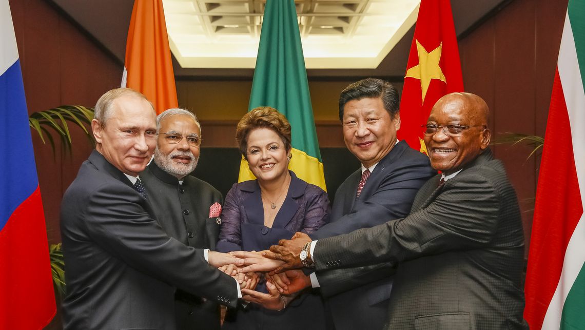 Dilma Rousseff con los líderes de Rusia