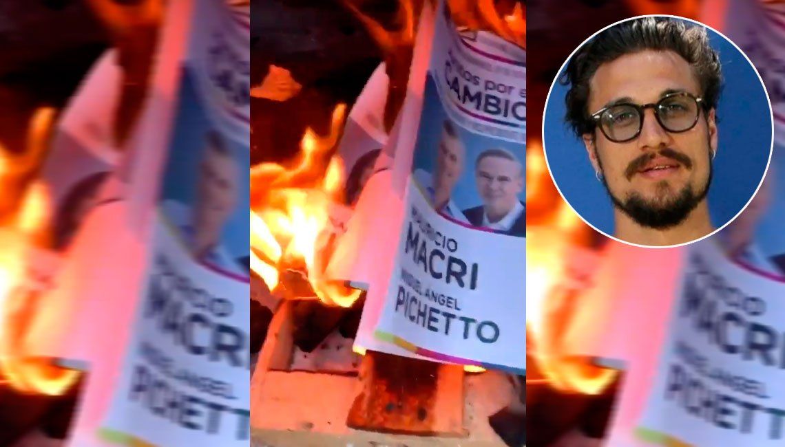 Daniel Osvaldo quemó una boleta de Juntos por el Cambio: Gracias Mauricio, me vinieron bárbaro para prender el fuego