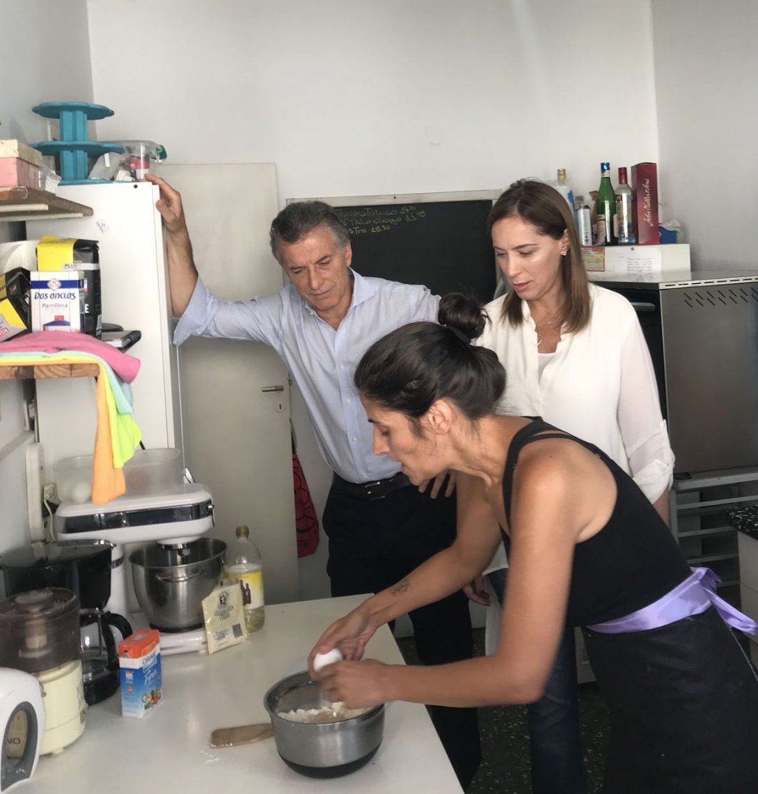 Macri y Vidal visitaron a una emprendedora en La Matanza