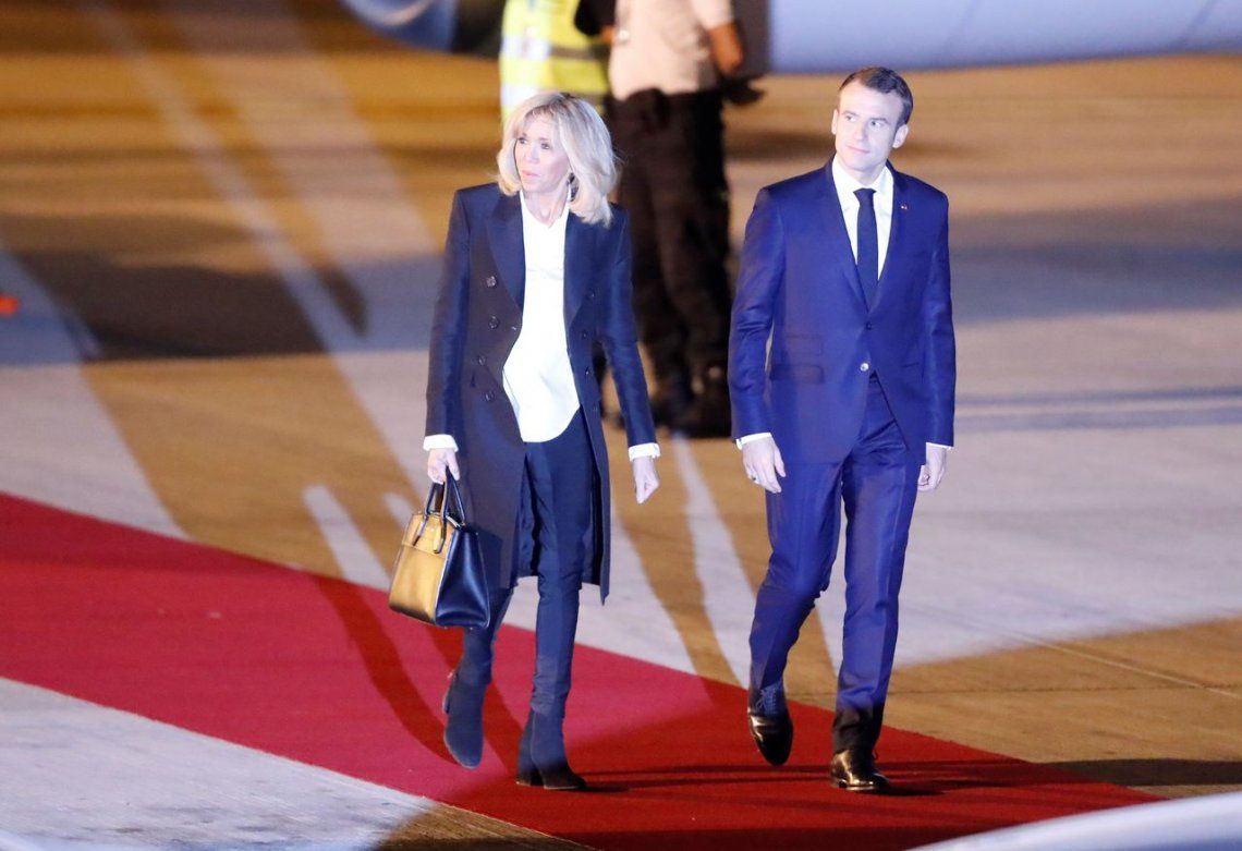 Macron llegó a Buenos Aires y fue recibido por Gabriela Michetti